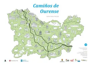 Camiños de Ourense:mapa para Pintar