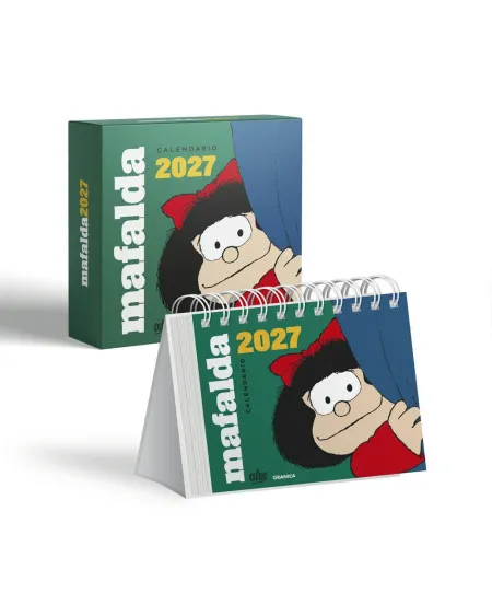 Mafalda 2027 Calendario de Escritorio Verde con Caja