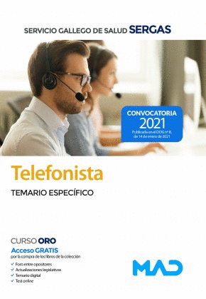 TELEFONISTA. TEMARIO ESPECIFICO SERGAS 2021