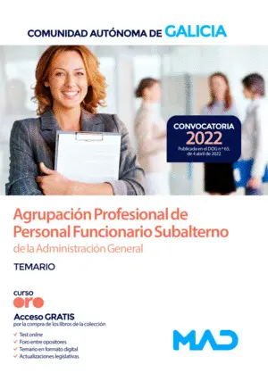 AGRUPACIÓN PROFESIONAL DE PERSONAL FUNCIONARIO SUBALTERNO DE LA ADMINISTRACIÓN G