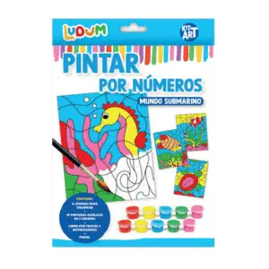 Kit Art Pintar por Numeros Mundo Submarino