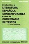 INTRODUCCIÓN A LA LITERATURA ESPAÑOLA CONTEMPORÁNEA A TRAVÉS DEL COMENTARIO DE T