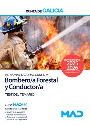 Bombero/A Forestal y Conductor/A (Categorías 14 y 14A - Grupo V Personal Laboral)