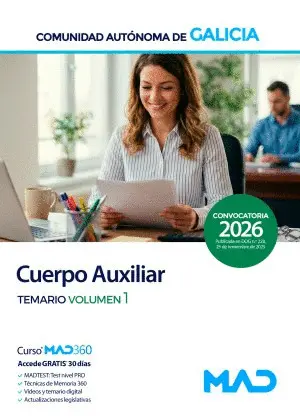 Cuerpo Auxiliar Administracion General Temario 1 Galicia