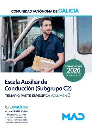 Escala Auxiliar de Conducción (Subgrupo C2) Xunta de Galicia